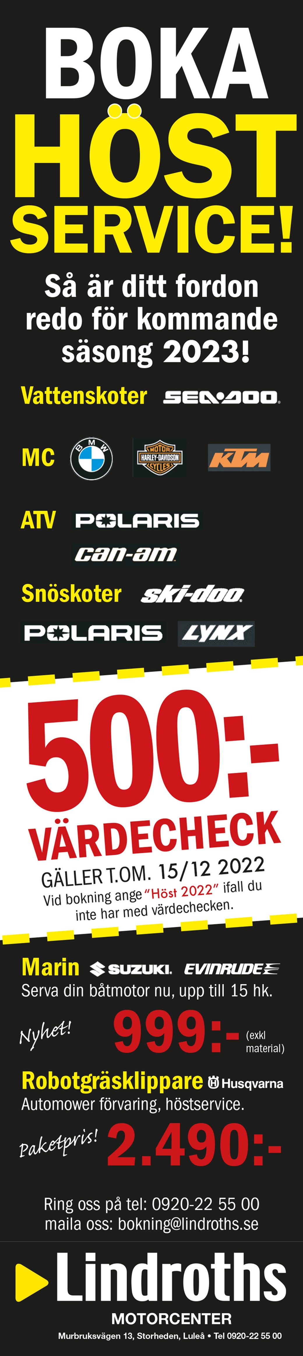 Boka Höstservice!