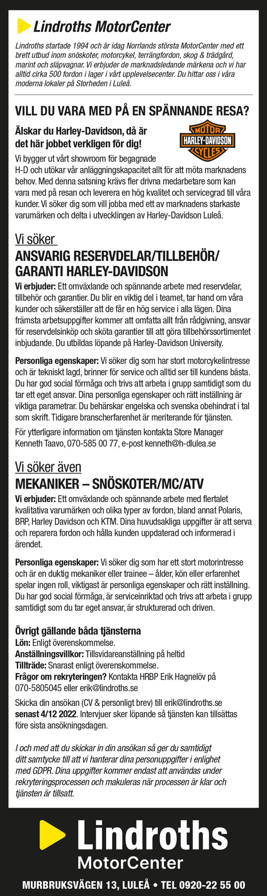 Vi söker medarbetare!