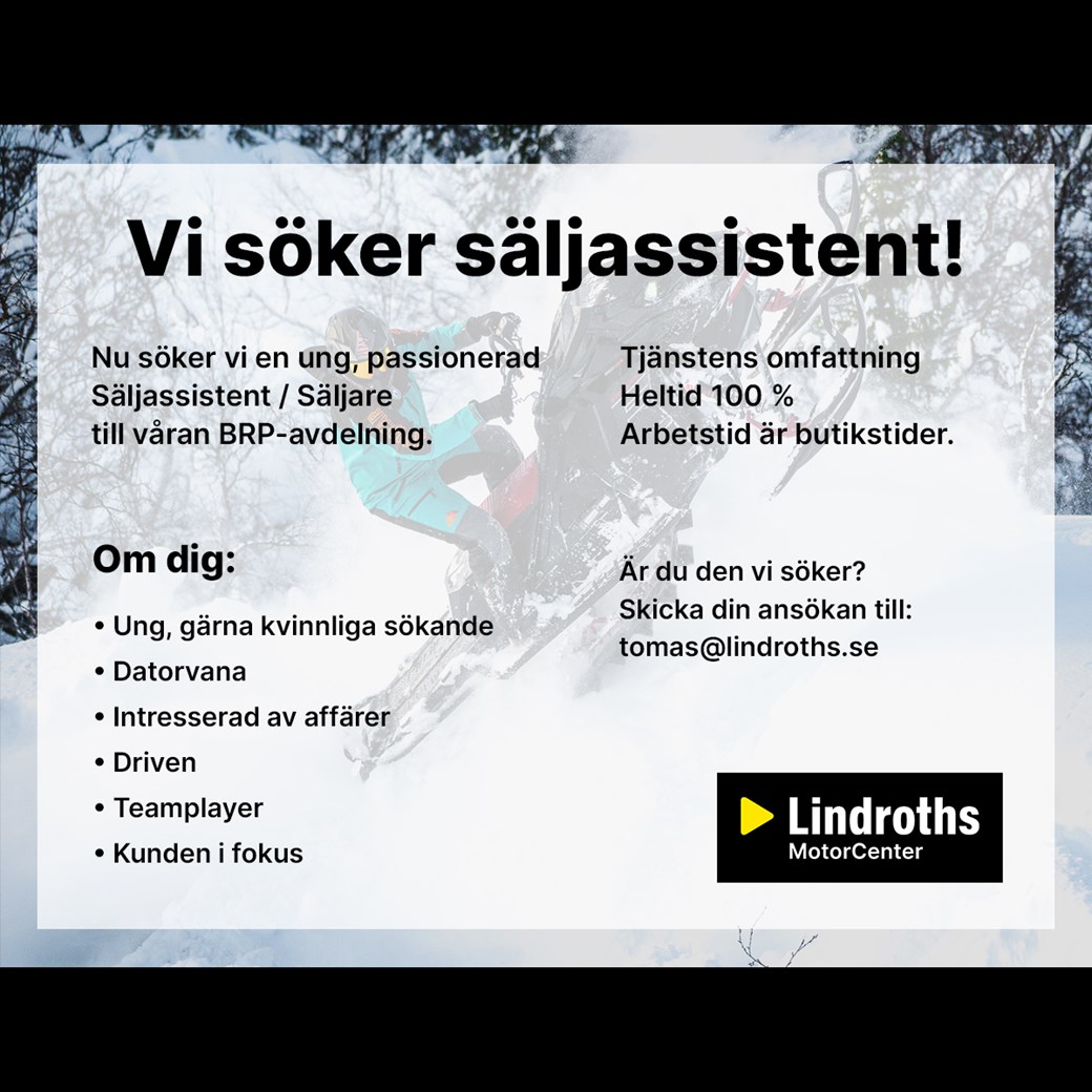 Vi söker Säljassistent / Säljare!