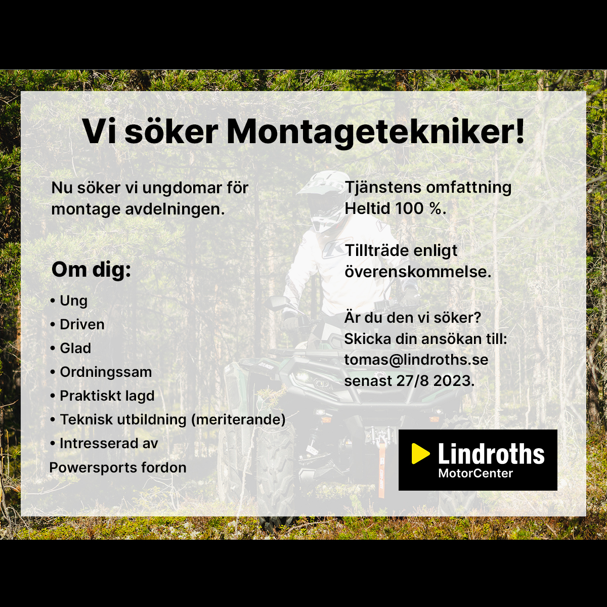 Vi söker Montagetekniker