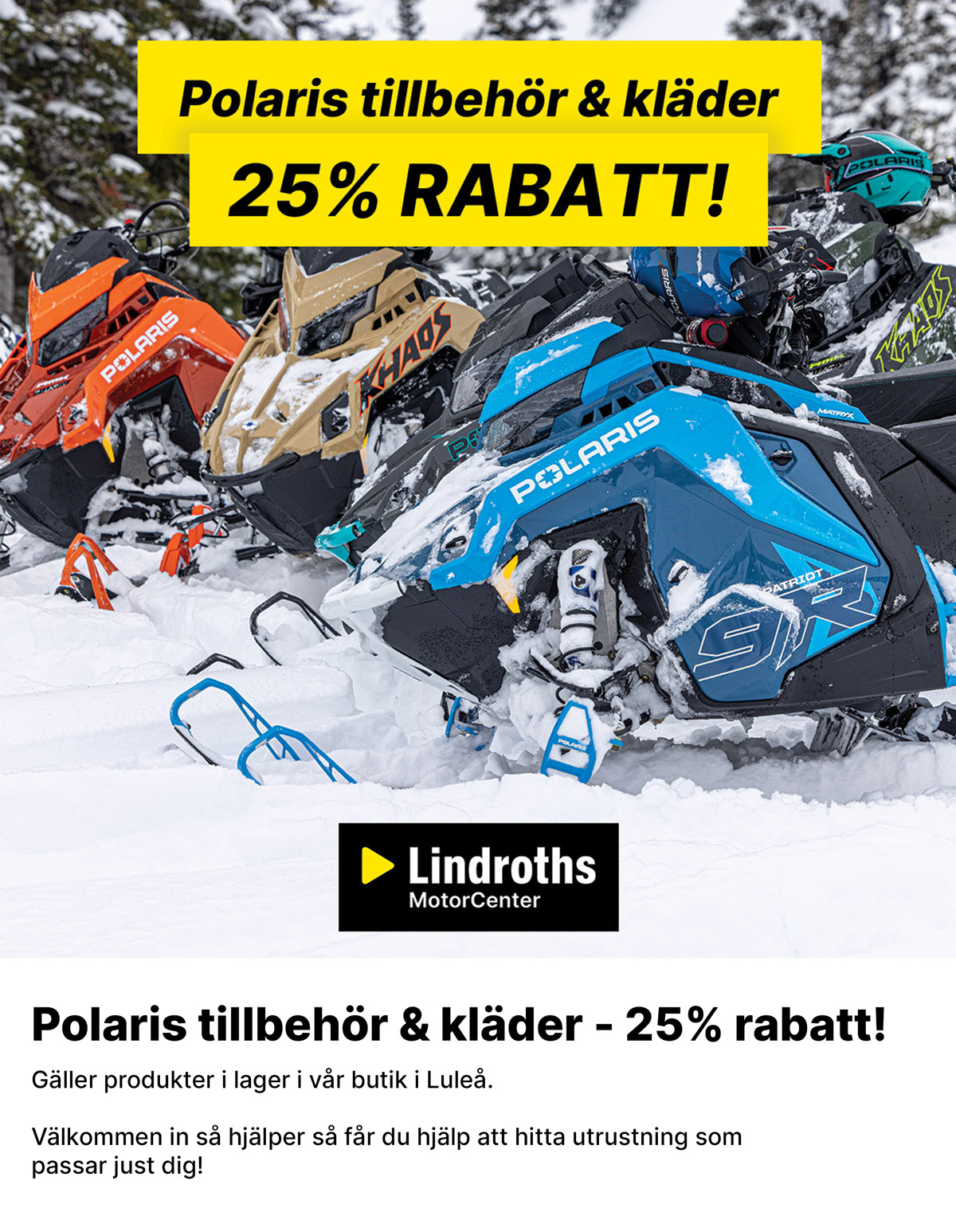 Polaris tillbehör & kläder 25% rabatt!