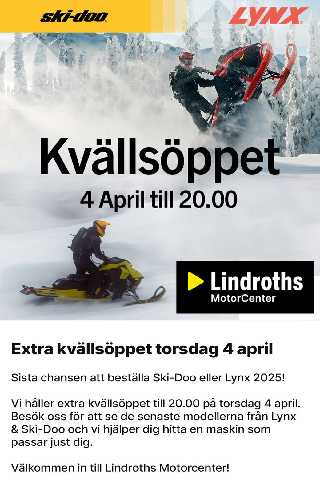 Kvällsöppet 4 april