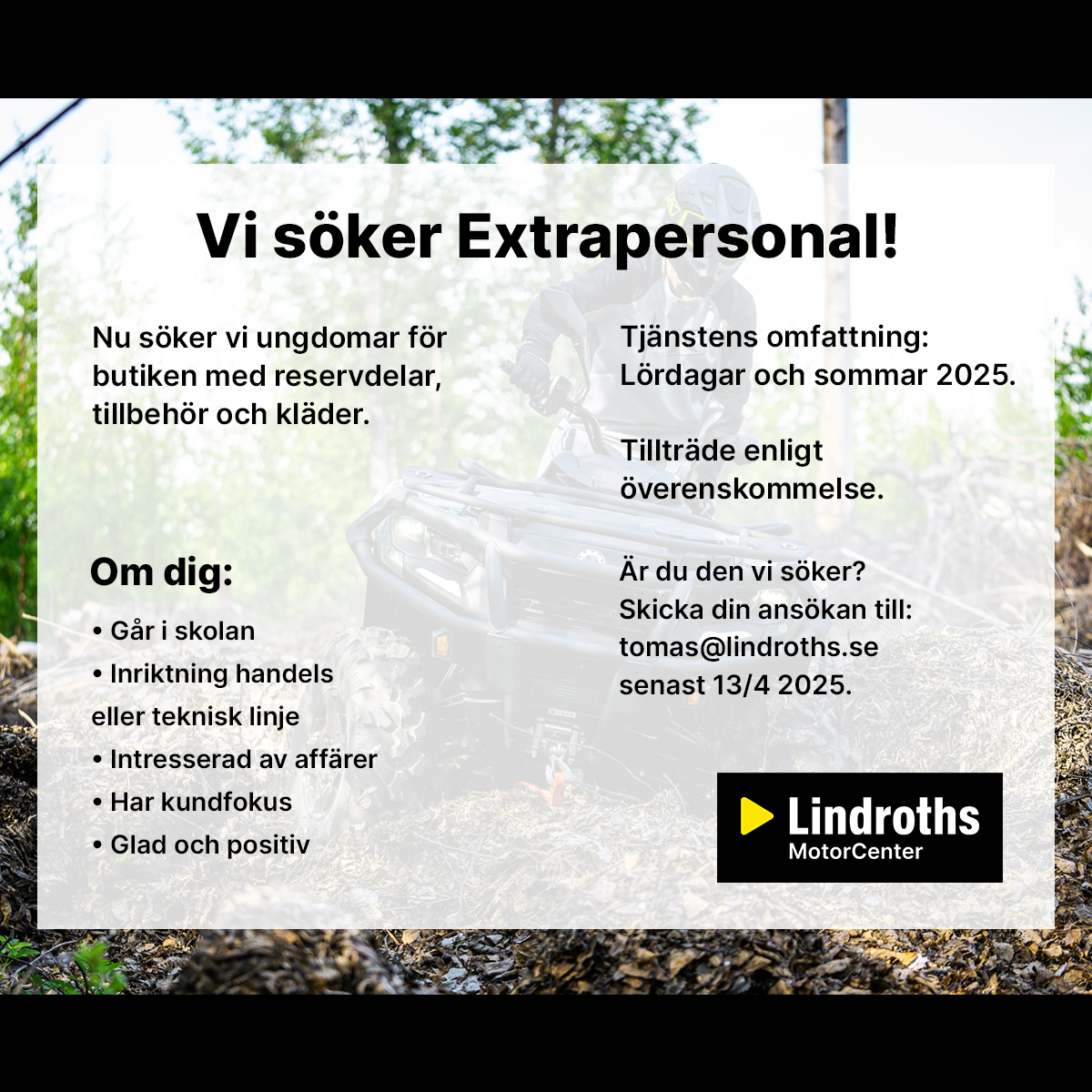 Vi söker Extrapersonal!