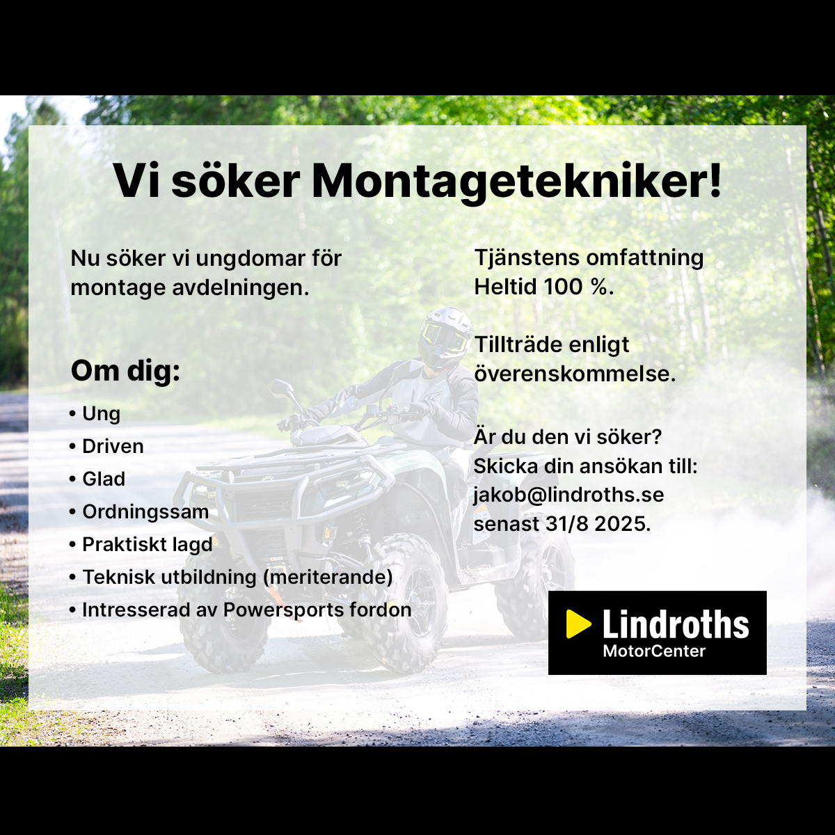 Vi söker Montagetekniker!