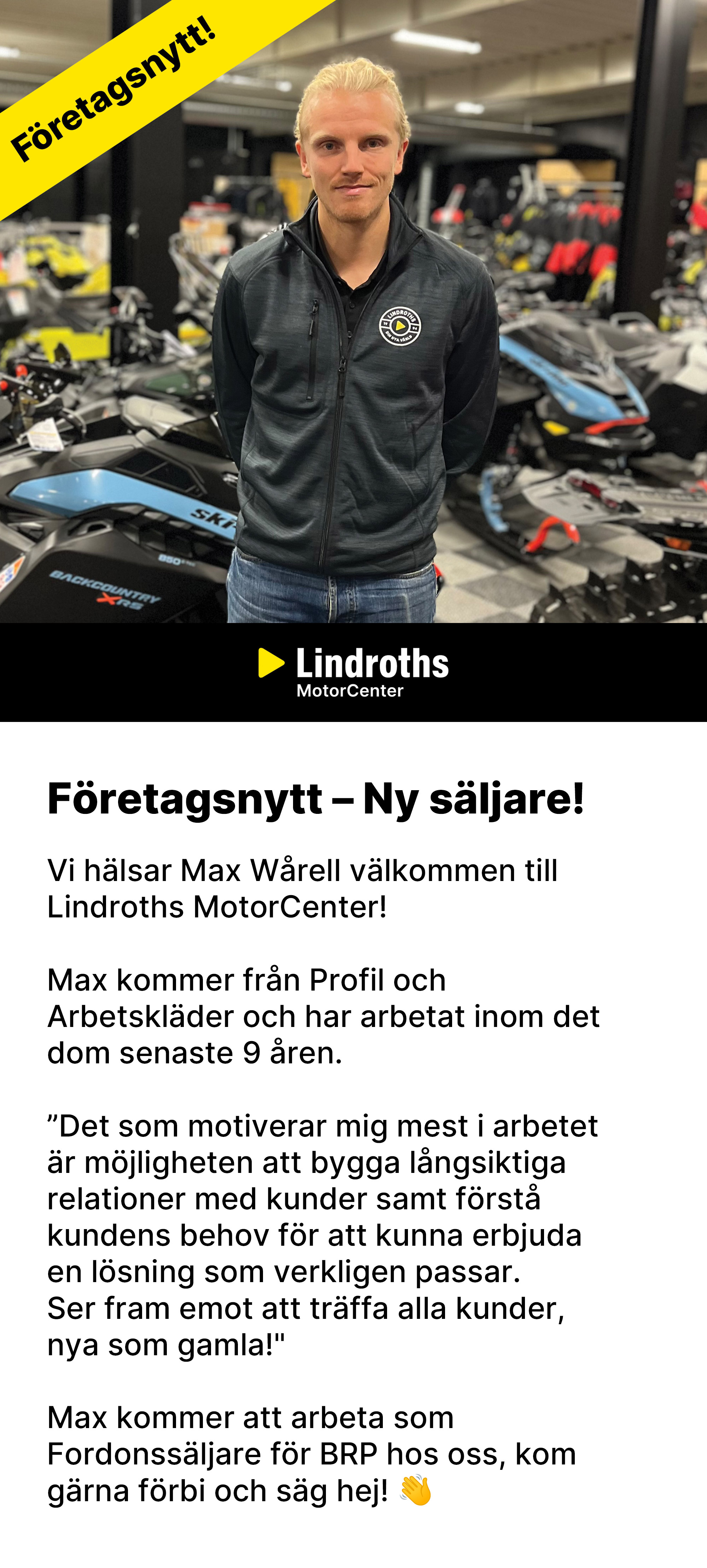 Ny Fordonssäljare BRP!