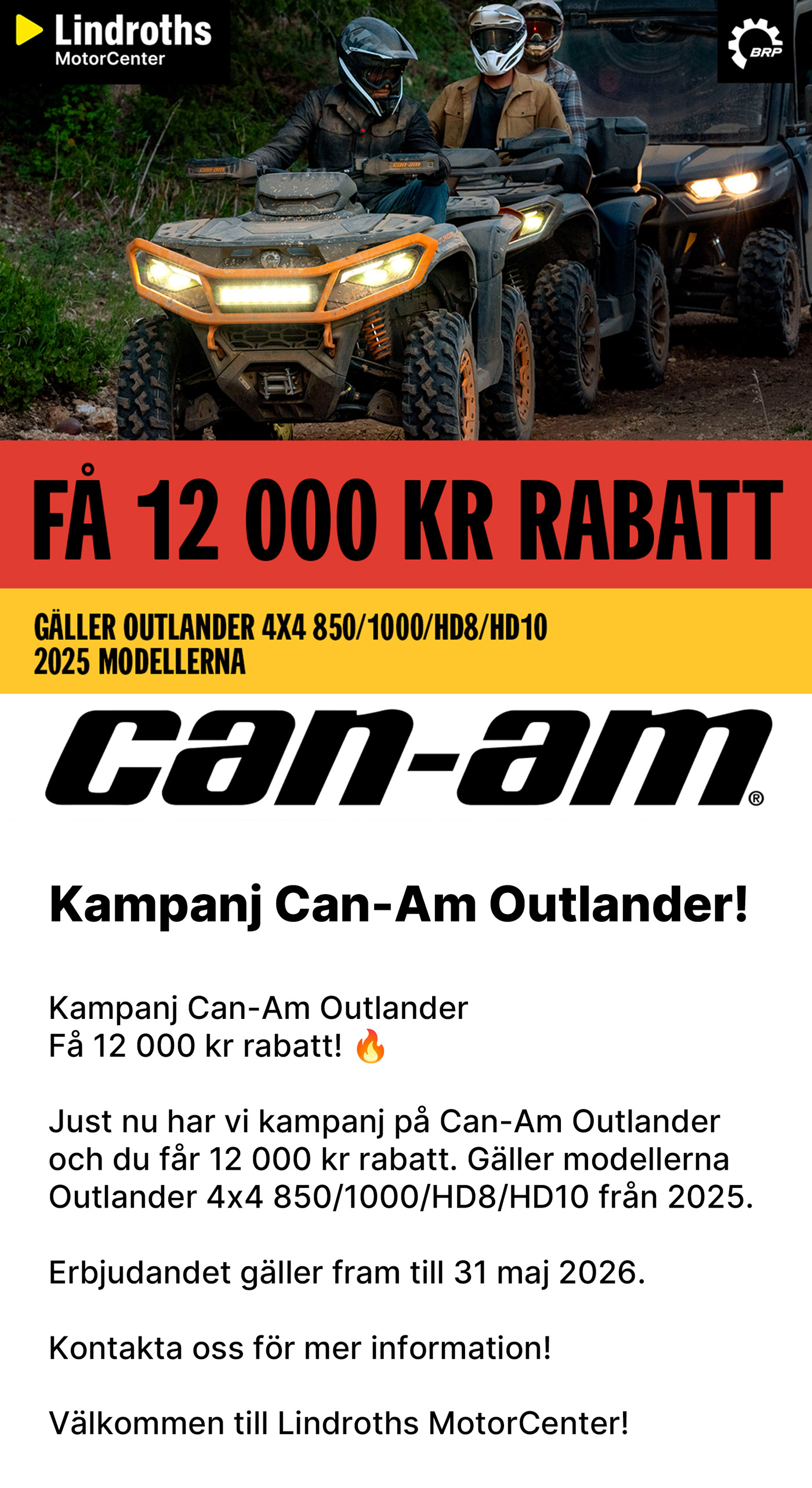 Can-Am Outlander 2025 kampanj!