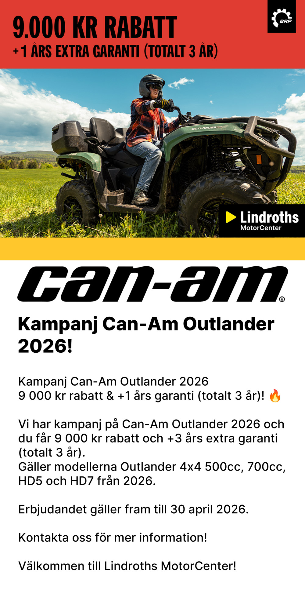 Can-Am Outlander 2026 kampanj!
